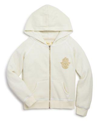 Spiritual Gangster Girls' Glitter Hamsa Fleece Hoodie - Sizes 2-8