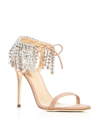 Giuseppe Zanotti Mistico Swarovski Crystal Ankle Tie High Heel Sandals