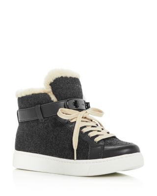 COACH Richmond Wool and Shearling High Top Sneakers