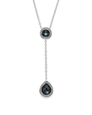 IPPOLITA Sterling Silver Lollipop® Y-Necklace in Hematite Doublet with Diamonds, 16