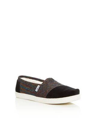 TOMS Girls' Seasonal Classic Metallic & Velvet Slip On Sneakers - Toddler, Little Kid, Big Kid