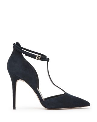 REISS Cary Suede T Strap Pumps