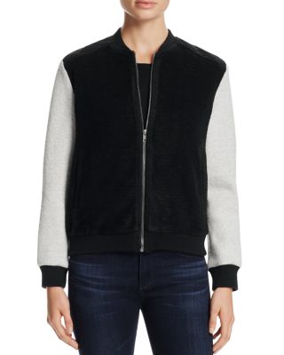 cupcakes and cashmere Tompkins Color Block Knit Bomber Jacket