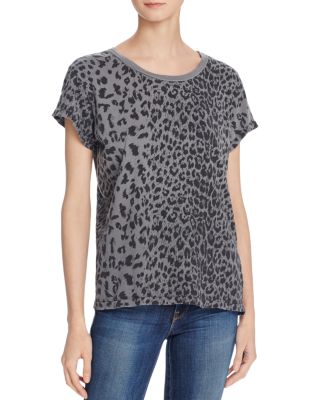 Current/Elliott The Crewneck Leopard Print Tee