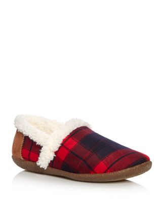 TOMS Plaid Faux Fur Slippers