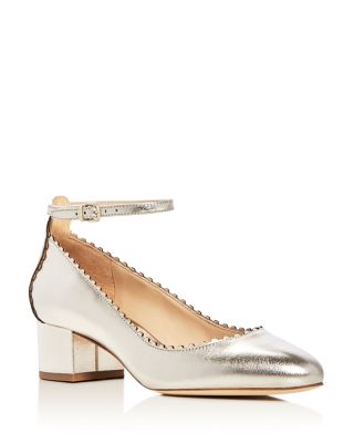 Via Spiga Dionne Metallic Ankle Strap Pumps