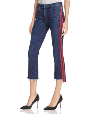 MOTHER Insider Step Crop Fray Jeans in Speed Racer