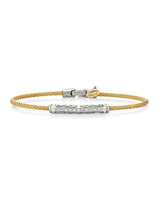 ALOR Pavé Diamond Yellow Cable Bangle