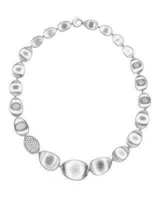 Marco Bicego 18K White Gold Lunaria Diamond Collar Necklace, 16.5