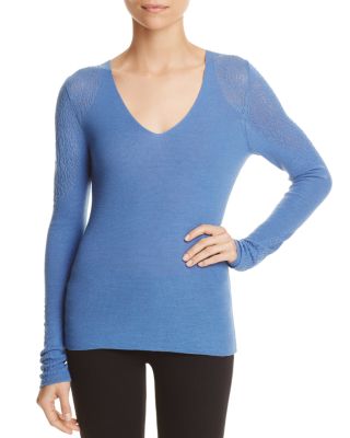 Elie Tahari Sonia Sheer-Inset Sweater