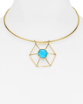 Volu Geometric Pendant Choker Necklace