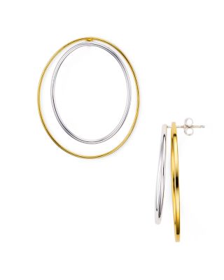 Argento Vivo Double Hoop Front-Back Earrings