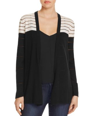 Avec Sheer Stripe Color Block Cardigan