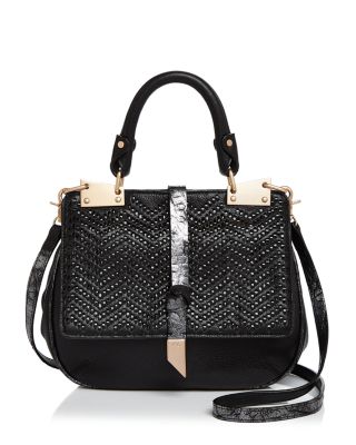 Foley and Corinna Dione Woven Leather Saddle Bag