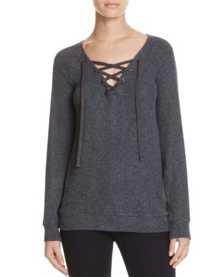 Velvet by Graham & Spencer Lace-Up Sweater