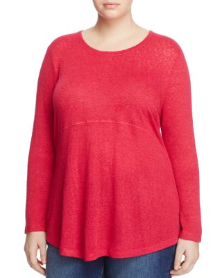 B Collection by Bobeau Curvy Apple Mixed Media Top