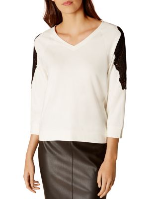 KAREN MILLEN Lace-Inset Box Top