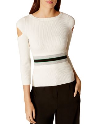 KAREN MILLEN Sporty Cold-Shoulder Sweater