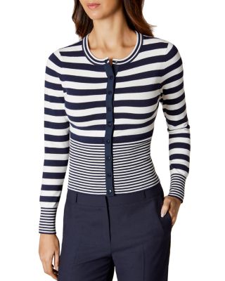 KAREN MILLEN Graduated-Stripe Cardigan