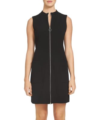 1.STATE Mock Neck Zip Front Shift Dress