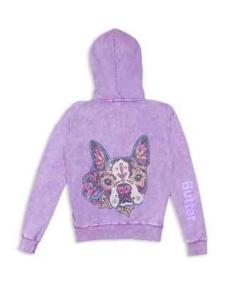 Butter Girls' Rhinestone Frenchie Fleece Hoodie - Sizes S-XL