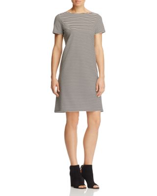 Lafayette 148 New York Cross-Back Striped Shift Dress