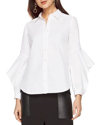 BCBGMAXAZRIA Thelma Cutout Ruffle Sleeve Shirt