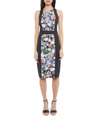 TED BAKER AKVA KENSINGTON FLORAL DRESS,WA7WAKVA00-BLACK