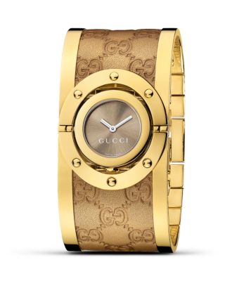 Gucci Twirl Leather Bangle Watch, 33mm