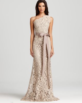 Tadashi Shoji Lace Gown - One Shoulder | Bloomingdale's