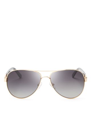 Tory Burch Polarized Aviator Sunglasses, 57mm