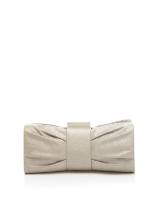 Sondra Roberts Metallic Pleated Bow Clutch