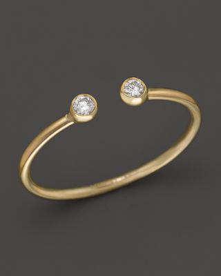 Mizuki Mizuki 14K Yellow Gold Open Ring with Diamonds