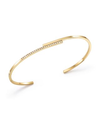 Zoë Chicco 14K Yellow Gold and Pavé Diamond Staggered Bar Cuff