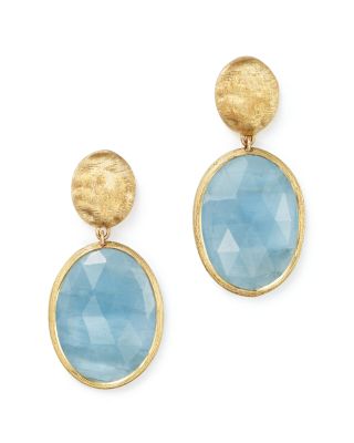 Marco Bicego 18K Yellow Gold Siviglia Resort Drop Earrings with Aquamarine