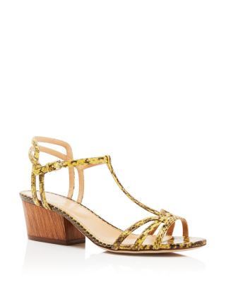 Sergio Rossi Paloma Python T-Strap Mid Heel Sandals - 100% Bloomingdale's Exclusive