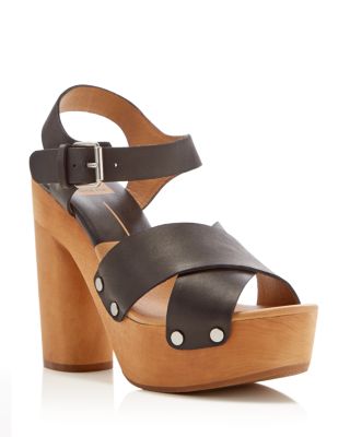 Dolce Vita Tildah Wood Platform High Heel Sandals