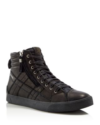 DIESEL D-VELOWS D-STRING PLUS LEATHER HIGH TOP trainers,Y01169P0878T8013