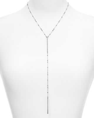 Rebecca Minkoff Beaded Pavé Bar Y Necklace, 17