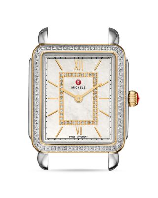 MICHELE Deco II Two-Tone Diamond Dial Watch Head, 26mm x 27.5mm