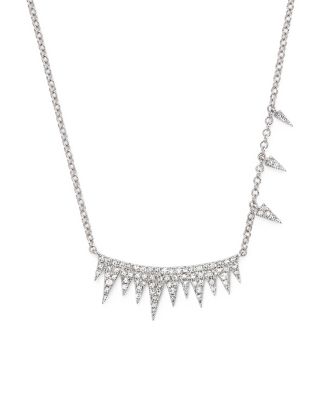 Meira T 14K White Gold Diamond Spikes Necklace, 14