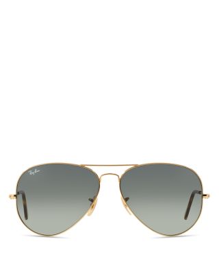 Ray Ban Ray-ban Unisex Polarized Brow Bar Aviator Sunglasses, 62mm In Gold/gray