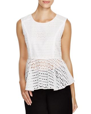 FINITY Eyelet Peplum Top