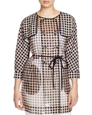 FINITY Sheer Polka Dot Trench Coat