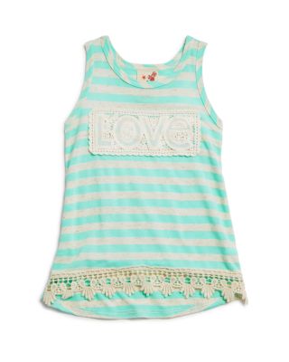 Lily Bleu Infant Girls' Lace Trimmed Striped Tank - Sizes 12-24 Months