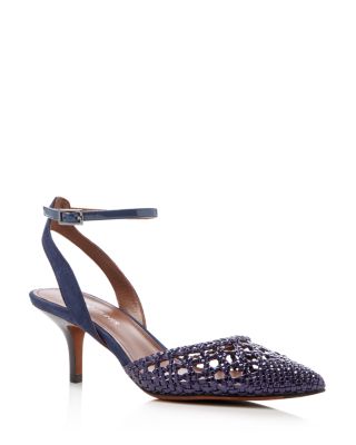 Donald J Pliner Fresia Metallic Woven Mid Heel Pumps