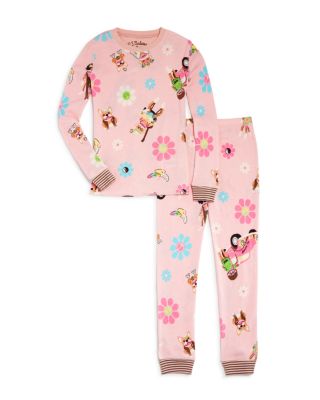 PJ Salvage Girls' Monkey Thermal Ski Pajamas - Sizes 8-14