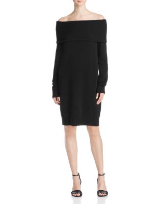 T by Alexander Wang Cashmere Wool Off-The-Shoulder Sweater Dress