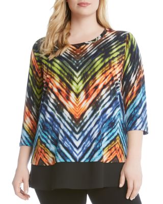 Karen Kane Plus Chevron Stripe Top