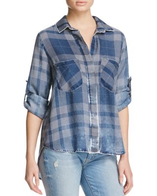 Bella Dahl Split Back Plaid Shirt